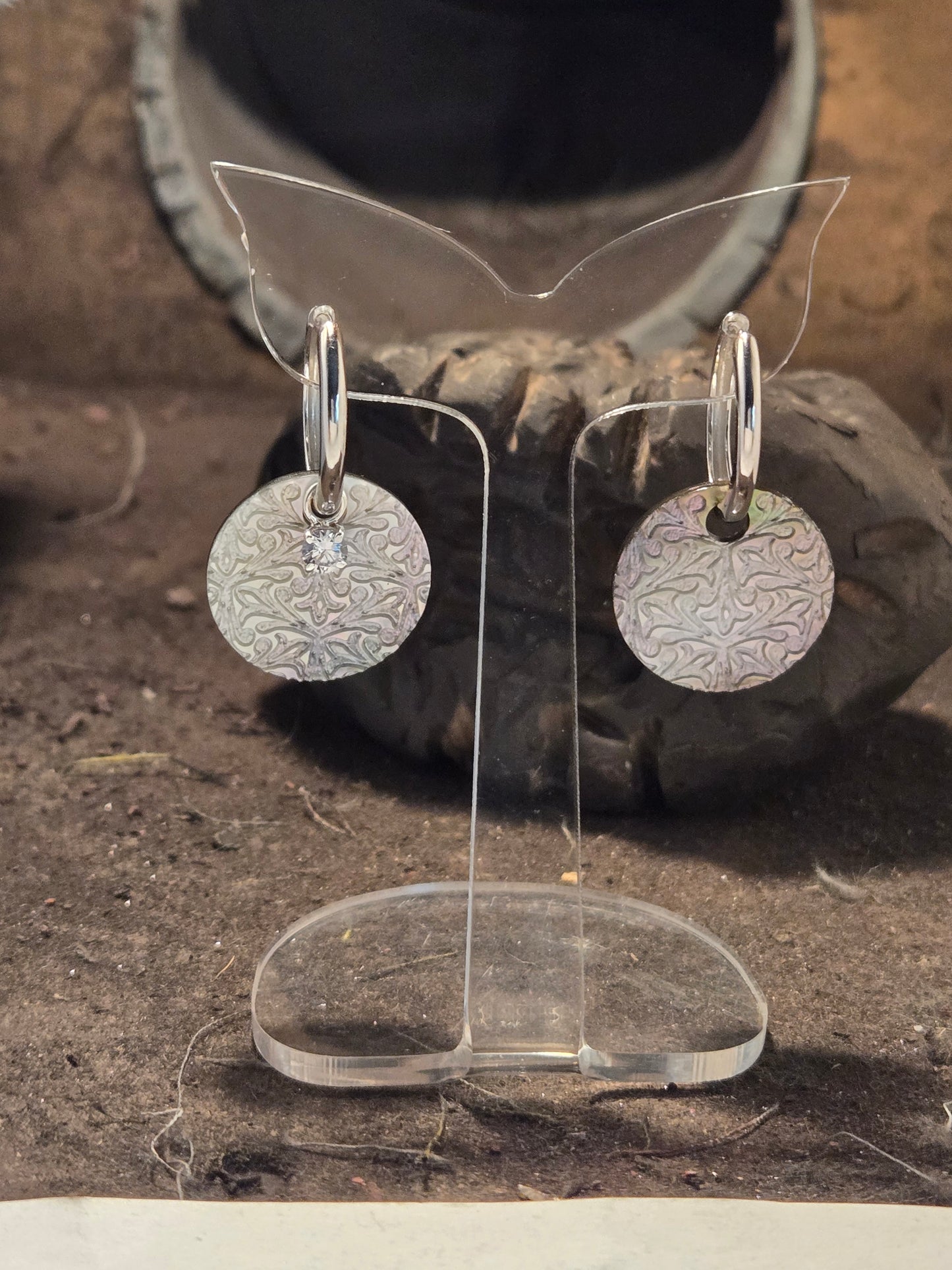 Boucles d'oreilles | Saturne et nacre
