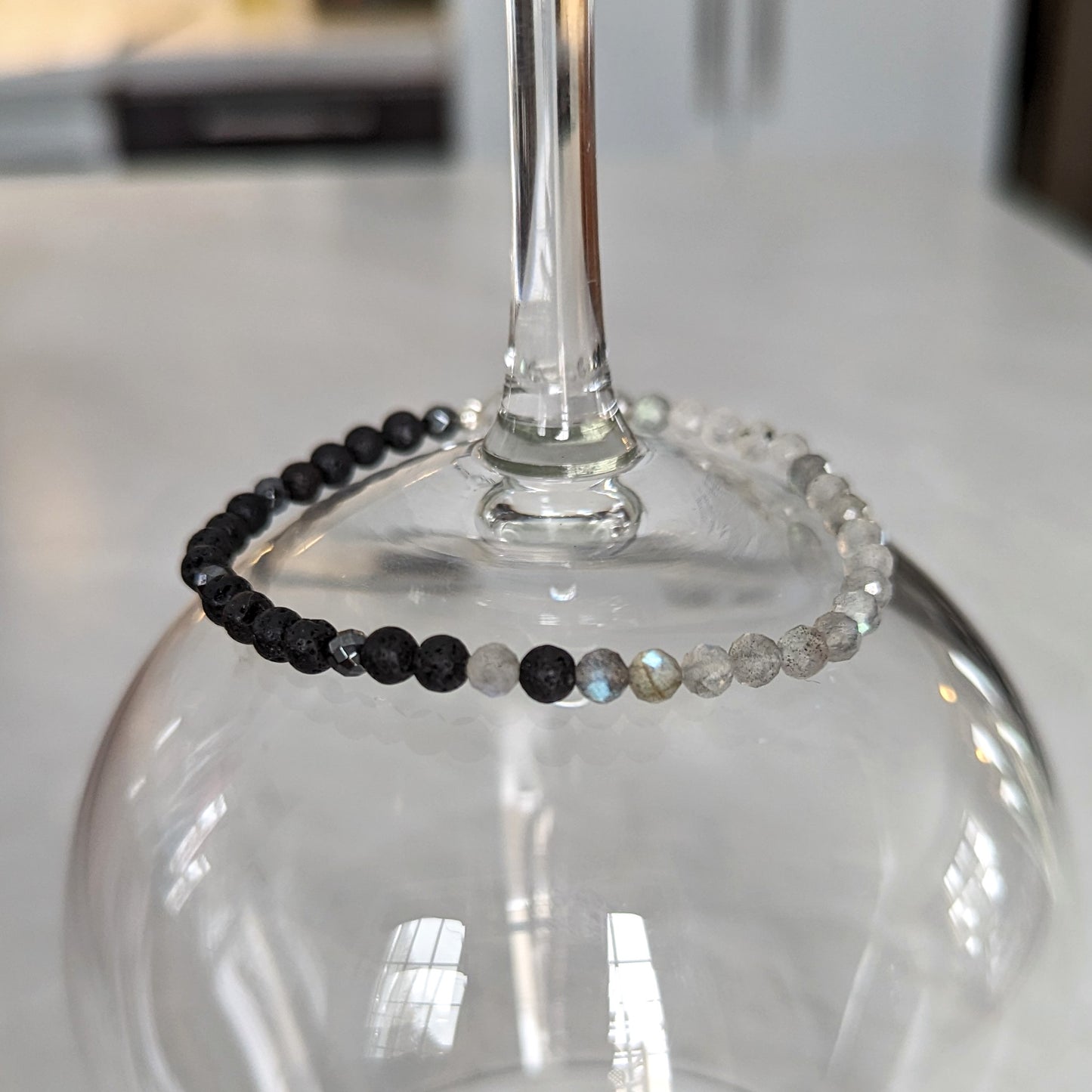 Bracelet de cristaux | Labradorite et Lave