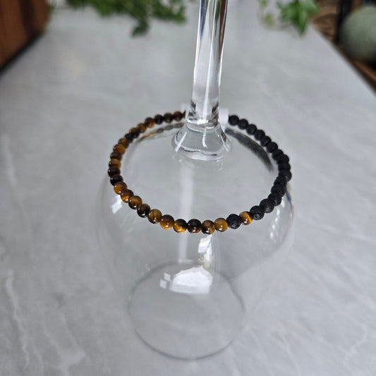 Bracelet de cristaux |Oeil de tigre et Lave