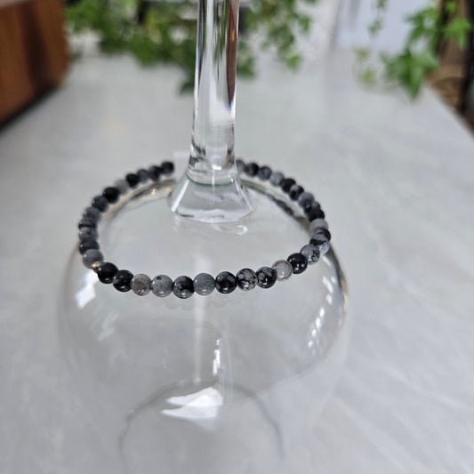 Bracelet de cristaux |Obsidienne flocon de neige