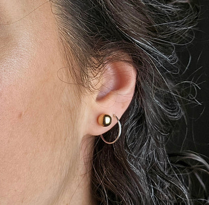 Boucles d'oreilles | Boule d'or rose